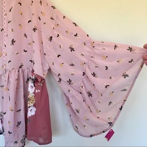 NWT Xhilaration sheer pink floral kimono